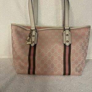 Gucci Pink Shoulder Bag with Monogram Design